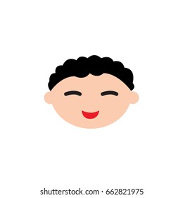 Avatar of a man in a simple style. Isolated on white cartoon face for use in web design. Vector illustration