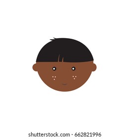 Avatar of a man in a simple style. Isolated on white cartoon face for use in web design. Vector illustration
