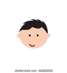 Avatar of a man in a simple style. Isolated on white cartoon face for use in web design. Vector illustration
