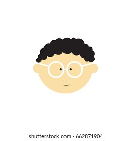 Avatar of a man in a simple style. Isolated on white cartoon face for use in web design. Vector illustration
