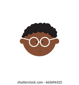 Avatar of a man in a simple style. Isolated on white cartoon face for use in web design. Vector illustration