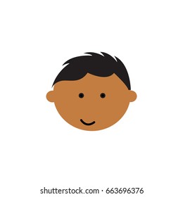 Avatar of a man in a simple style. Isolated on white cartoon face for use in web design. Vector illustration