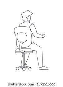 Avatar man sitting of back design, Boy male person people human social media and portrait theme Vector illustration