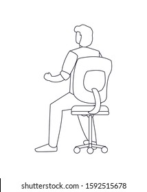 Avatar man sitting of back design, Boy male person people human social media and portrait theme Vector illustration
