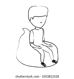 avatar man sitting icon