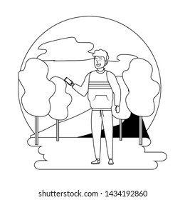 Avatar man with smartphone design