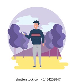 Avatar man with smartphone design