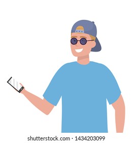 Avatar man with smartphone design