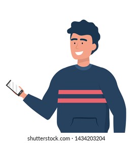 Avatar man with smartphone design