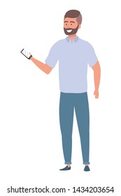 Avatar man with smartphone design