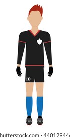 avatar man soccer player with sports clothes front view over isolated background,vector illustration