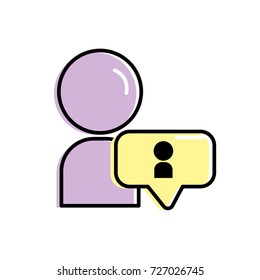avatar man social user with chat bubble