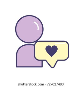 avatar man social user with chat bubble