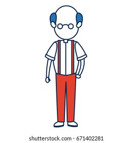 avatar man standing father character in blue and orange