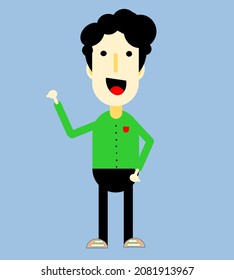 avatar of a man standing and smiling kindly