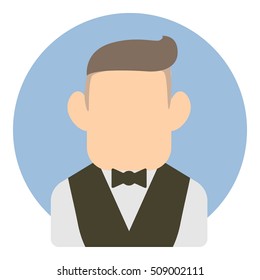 Avatar man in suit icon. Flat illustration of avatar man in suit vector icon for web