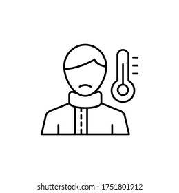 Avatar, man, thermometer icon. Simple line, outline vector elements of viral pandemic icons for ui and ux, website or mobile application