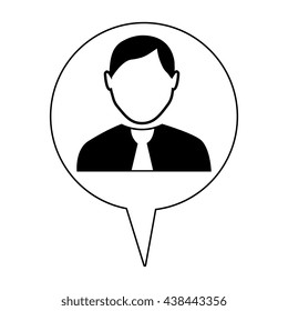 avatar man with tie and infographic icon over isolated background,vector illustration
