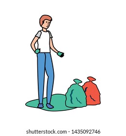 Avatar man with trash bag design