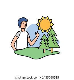Avatar man with trees design