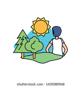 Avatar man with trees design