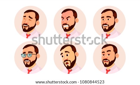 Avatar Man Vector. Human Emotions. Stylish Image. Flat Character Illustration