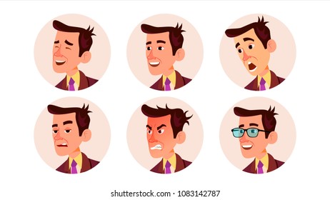 Avatar Man Vector. User Portrait. Office Worker. Isolated Flat Cartoon Illustration