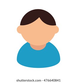 avatar man wearing blue t shirt cartoon guy character vector illustration