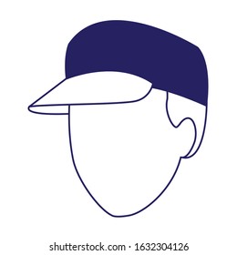 avatar man wearing a cap over white background, flat design, vector illustration