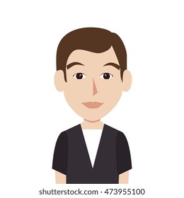 avatar man wearing  casual clothes front view vector illustration