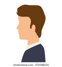 avatar man wearing suit gentleman profile cartoon vector illustration