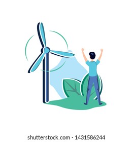 Avatar man and wind mill design