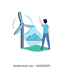 Avatar man and wind mill design