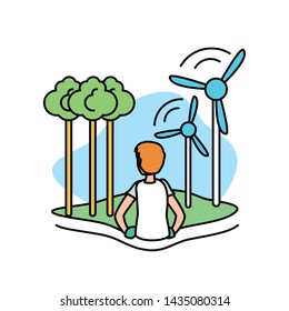 Avatar man and wind mill design