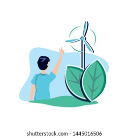 Avatar man and wind mill design
