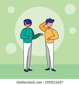 Avatar men and circles background design, Boys males person people human social media and portrait theme Vector illustration