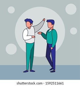 Avatar men and circles background design, Boys males person people human social media and portrait theme Vector illustration