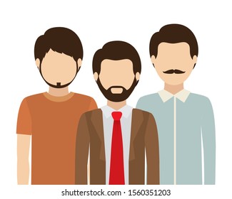 Avatar men design, Boys males person people human social media and portrait theme Vector illustration