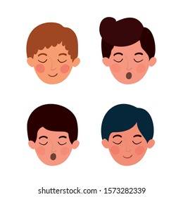 Avatar men design, Boys males person people human social media and portrait theme Vector illustration