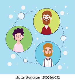avatar men differents age portrait
