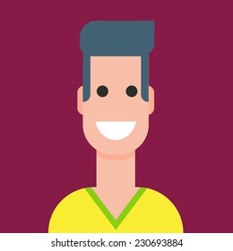 Avatar a men in a flat style for social networks. Vector illustration.