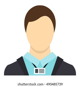 Avatar men icon in flat style isolated on white background. People symbol vector illustration