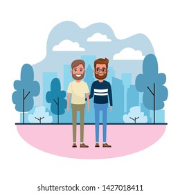 avatar men avatar man with beard and man with beard and glasses profile picture cartoon character portrait outdoor colorful