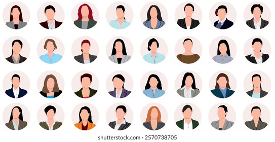 Avatar of Men and women. Avatar, user profile, person icon, profile picture. Suitable for social media profiles, icons, screensavers and web page. 