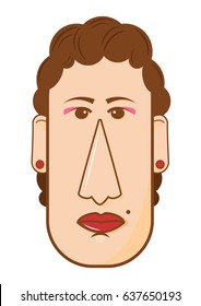 Avatar of middle aged woman vector illustration in flat style