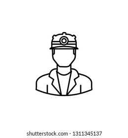 avatar miner outline icon. Signs and symbols can be used for web logo mobile app UI UX