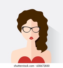 Avatar of the modern woman. Vector illustration