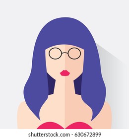 Avatar of the modern woman. Vector illustration