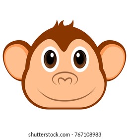 Avatar of a monkey on a white background, Vector illustration