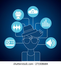 avatar music icons design, vector illustration eps10 graphic 